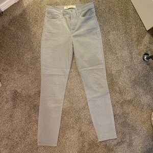 High Rise Velvet Skinny Jeans